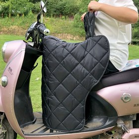 Resim Kalınlaştırılmış Kışlık Motosiklet Rüzgar Geçirmez Etek - Bacak ve Bel Koruyuculu, Diz Üstü Elektrikli Araç Ön Cam Örtüsü 
