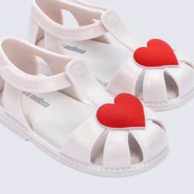 Resim Mini Melissa Hip Heart Ballerina Beyaz Kalpli Kız Bebek & Çocuk Sandaleti | 22-30 Numara | Melflex® Vegan | İkonik Kokulu - 2 