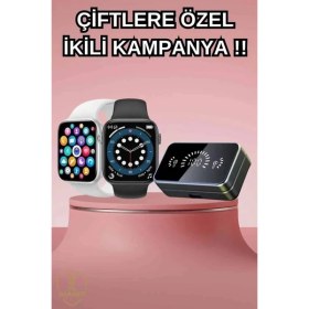 Resim İsmiyle Al Powerbank Bluetooth Kulaklık ve Yeni Model Akıllı Saat Seti Anc Özelliği Dokunamatik 