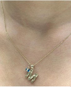 Resim Hakan Güler Kuyumculuk 14 Ayar Altın Nazar Boncuklu M Harfli Zincir 