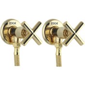 Resim Fkn İkili Köşegen Spiralli Altın Taharet Musluk (2 Musluk + 2 Spiral) Altın 