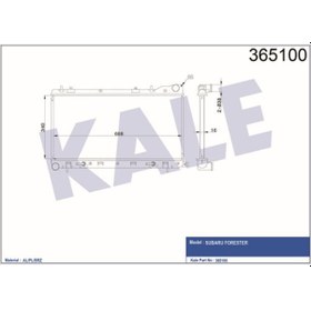 Resim KALE OTO Radyatör 365100 Radyatör Subaru Forester Al-Pl-Brz 340X688X26 