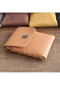 Resim Sumerian Leather Craft Minimalist Deri Kartlık Taba 