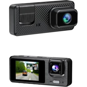 Resim Q301 Wifi Destekli 3 Kameralı Araç Kamerası Geri Görüş Mobil Uygulama Gece Görüşü 1080P Full Hd 