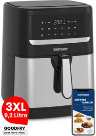 Resim GoldMaster Goodfry 1800w 9,2 Litre 3xl Dev Hazneli Dokunmatik 10 Ön Ayarlı Airfryer Yağsız Sıcak Hava Fritözü 