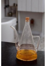 Resim Morponi Borosilikat Cam Yağdanlık Yağlık Glazzy 500 Ml 1 Adet Standsız Şeffaf 