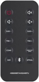 Resim AULCMEET Yedek uzaktan kumanda HSB280BT/AXS240BTU Hitachi 240w 2.1ch Sound Bar W/Wireless Subwoofer ile uyumlu 