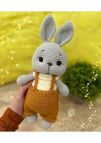 Resim Amigurumi Sevimli Tavşan Tulumlu 