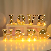 Resim 1 Paket LED Marquee Tarzı Alfabe & Numara Işığı - Sıcak Sarı, Pil ile Çalışan (Piller Dahil Değildir) Bağımsız Parlayan Harf İtiraf Işığı Romantik Geceler, Düğünler, Doğum Günleri, Partiler ve Dış Mekan Dekoru için, Kolay Kurulum, Etkinlik Planlayıcıları 