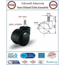 Resim Gross AVM Ofis Koltuk Mobilya Tekerleği - M10 Civatalı Tekerlek - 4 Adet 