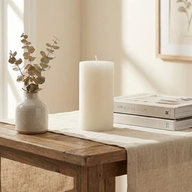 Resim Silindir Blok Dekoratif Mum Bal Mumu ve Soya İçerikli Modern Mum 