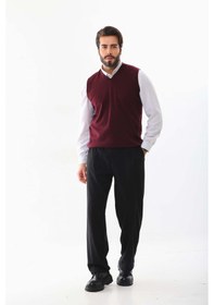 Resim Günay Erkek V Yaka Yün Süveter 0108 Bordo 