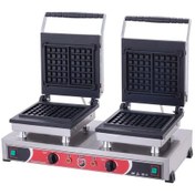 Resim Işıkgaz Silverinox Endüstriyel Elektrikli Kare Waffle Makinesi - 4 Lü 