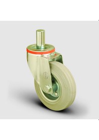 Resim Em03Sprg125 Oynak Pimli Gri Kauçuk Tekerlek Çap:125 Hafif 