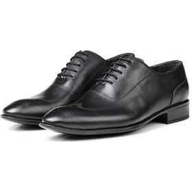 Resim Stylish Hakiki Deri Erkek Oxford Bağcıklı Klasik Ayakkabı 