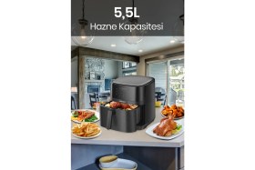 Resim Goldmaster Grana Sıcak Tutma Buz Çözme Kurutma Özellikli 7 Litre Xxl Dokunmatik Inox Airfryer Sıcak Hava Fritözü 