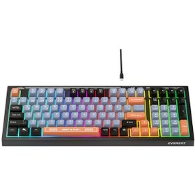 Resim Everest Kb-98 Sessiz Rainbow Q Türkçe Klavye Membrane Oyuncu Klavyesi Gaming Klavye 
