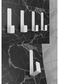 Resim 5 Li Metal Askı Seti Duvar Tipi Mini Askılık, Kapı/banyo/mutfak Askısı Beyaz Siyah 