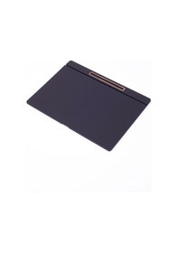 Resim Turgut Office Deri Kapaklı Masa Sümeni Siyah Ahşap Detaylı 50 x 35 CM 