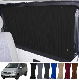 Resim Oto Pandami Mercedes Vito W639 5 Cam 2003-2014 Uyumlu Siyah Raylı Oto Perde Takımı 