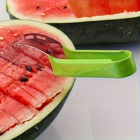 Resim Paslanmaz Çelik ABS Karpuz Kesici Çok Fonksiyonlu Meyve Dilimleyici Pratik Büyük Sebze Doğrayıcı 