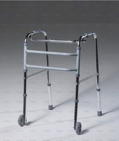 Resim Walker Wolker Haraketli Katlanabilir Hasta Yürüteci Lüx Aliminyum Parlak Krom Tekerlekli 