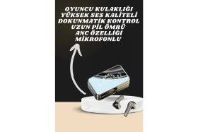 Resim Pileli Store Pilelistore Aynalı Bluetooth Kulaklık ve 7 Kordonlu Akıllı Saat Dijital Göstergeli Uzun Pil Ömrü 