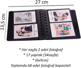 Resim Instax Spiralli Polakart Fotoğraf Albümü, 6x9cm, 68 Fotoğraf Kapasitesi (BEYAZ) 