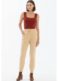 Resim Sementa Kadın Cepli Triko Pantolon - Bej 001 