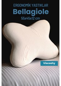 Resim Viscoshy Bellagiole Feather Touch Premium Ortopedik Kelebek Visko, Lüks, Visco Yastık Butterfly Beyaz 