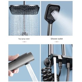 Resim Bilteknik Piyano Tuşlu Duş Seti Dijital Led Göstergeli Ve Led Işıklı Banyo Batarya Robot Duş Seti Diğer 