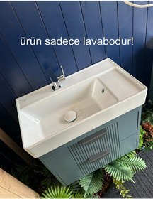 Resim TURKUAZ Cerastyle Sharp 65 X 38 Cm Etajer Uyumlu Lavabo 