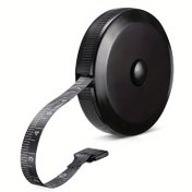 Resim Siyah Çekilebilir Çift Taraflı Ölçü Cihazı - Dayanıklı PVC, 60 İnç/150 cm, Dikiş ve El Sanatları Ölçümleri için, Kompakt ve Depolama için Kolay Tasarım, Dikiş Malzemeleri ve Aksesuarları 