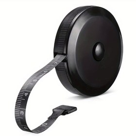Resim Siyah Çekilebilir Çift Taraflı Ölçü Cihazı - Dayanıklı PVC, 60 İnç/150 cm, Dikiş ve El Sanatları Ölçümleri için, Kompakt ve Depolama için Kolay Tasarım, Dikiş Malzemeleri ve Aksesuarları 