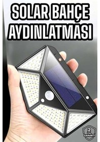 Resim Güneş Enerjili Bahçe Aydınlatma Lambası Solar 100 Led Lamba 