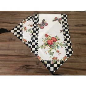 Resim Damalı Kelebek Desenli Runner Çok Renkli 