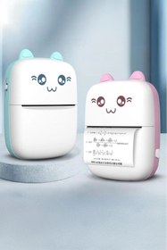 Resim Epilons C9 Pembe Mini Yazıcı Taşınabilir Termal Yazıcı Kablosuz Bağlantı Ap Kontrol Cep Yazıcısı 