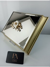 Resim Aynalı Kutu Gondol Şekerlik Sunumluk Söz Nişan Kız İsteme Çikolatalık Dekoratif Obje Biblo Süs Eşya 39 Gold 