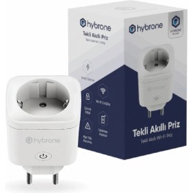 Resim Hybrone Akım Korumalı Wi-Fi Akıllı Priz 16 Amper Enerji İzleme Çocuk Kilidi Uygulama ile Uzaktan Kontrol 