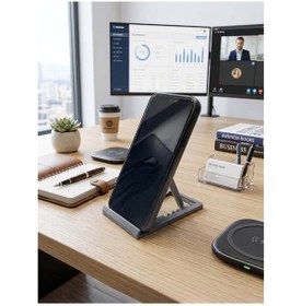 Resim Özel Üretim Katlanabilir & Ayarlanabilir 7 Kademeli Telefon Tablet Standı Tablet Telefon Tutucu Turuncu 