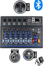 Resim yenibagshop MDX-07FXU 7 Kanal Ses Mikseri Deck Mikser (Kayıt USB Efekt) 
