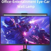 Resim 1 adet Ön ve Arka Çift Işık 5 Renk Değişken Parlaklık Ücretsiz Ayar Bilgisayar Ekranı Monitör Asma Lambası USB Masa Lambası Göz Koruma Lambası RGB Fantazi Ekran Asma Lamba 