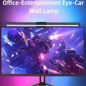 Resim 1 adet Ön ve Arka Çift Işık 5 Renk Değişken Parlaklık Ücretsiz Ayar Bilgisayar Ekranı Monitör Asma Lambası USB Masa Lambası Göz Koruma Lambası RGB Fantazi Ekran Asma Lamba 