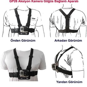 Resim Sjcam Sj4000 Aksiyon Kamera Göğüs Aparatı Chest Body Strap Mount 