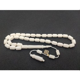 Resim İskeçe Tesbih Exclusive İskeçeli Cemil Usta Eseri Full Kalem Oyma El Boy Deve Kemiği Tesbih 6448 
