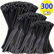 Resim 300 adet 10.16/15.24/20.32cm Siyah Naylon Bağlama Bandı, Ayarlanabilir Kendinden Kilitli Bağlama Bantı, Sabitleme ve Bağlama için Fermuar Bağlama Bandı 