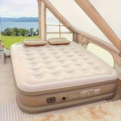 Resim Lüks Şişme Yatak - Yumuşak Polar Kapaklı, Lateks Dolgulu, 200-250kg Ağırlık Kapasiteli, Çadır Kampı, Aile Kullanımı, İç ve Dış Mekan Yürüyüşü, Taşınabilir Yatak, Kamp Uyku Çözümü, Kolay Temizlenebilir Malzeme ile Kolay Kurulumlu Katlanabilir Hava Yatağı 