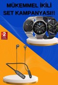 Resim Toptan Bulurum Alarm ve Titreşim Özellikli Akıllı Saat ve Mikrofonlu Kablolu Bluetooth Kulaklık 60 Saat 