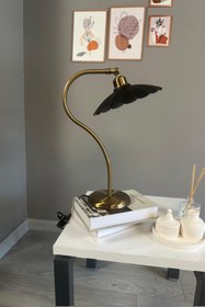 Resim Bamyum Risso Siyah Masa Lambası Dekoratif Abajur Çocuk Odası Başucu Lambası Okuma Lambası 