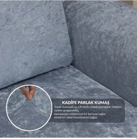 Resim Kadife Tekli Koltuk Örtüsü Lastikli Kanepe Örtüsü Lastikli Koltuk Örtüsü Koltuk Kılıfı Koyu-gri 